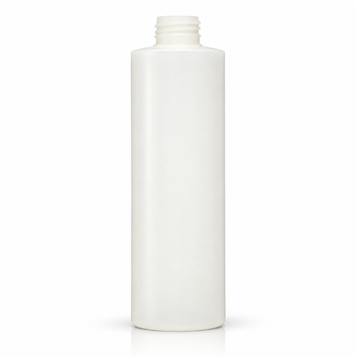 12oz Natural Color 28-410 HDPE PCR Cylinder Round Plastic Bottle