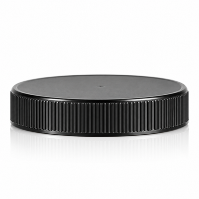 89-400 Black Ribbed Plastic Cap (Foam Liner)