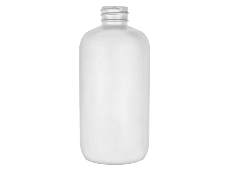 8 oz Natural-Colored HDPE Boston Round Plastic Bottle 24-410