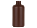 8 oz 28-400 Brown HDPE Boston Round Plastic Bottle