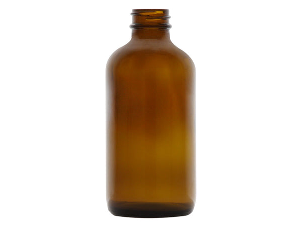 8 oz Amber 28-400 Boston Round Glass Bottle