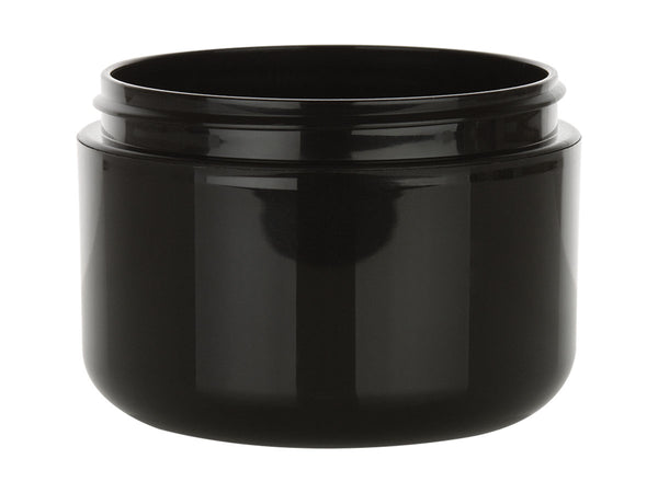 8 oz Black 89-400 Double Wall PP Plastic Jar Round Base