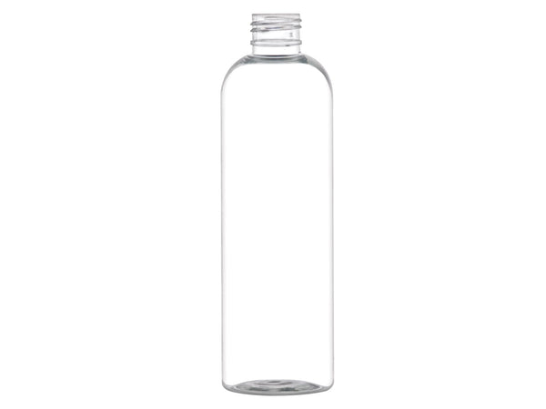 8 oz Clear 24-410 PET Cosmo Round Plastic Bottle
