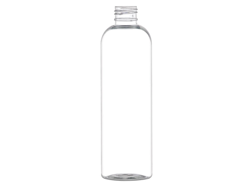 8 oz Clear 24-410 PET Cosmo Round Plastic Bottle