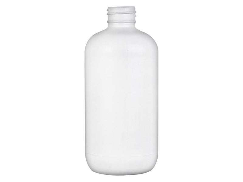 8 oz White 24-410 HDPE Boston Round Plastic Bottle