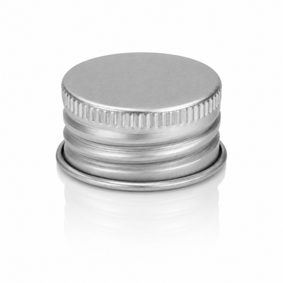 24-410 Silver Aluminum Ribbed Neck Metal Cap (Foam Liner)