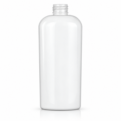 8 oz White 24-410 PET Plastic Cosmo Oval Bottle