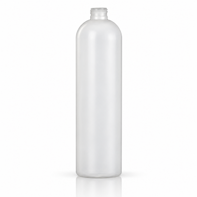 16 oz Natural-Colored 24-410 HDPE Cosmo Round Plastic Bottle