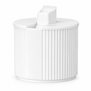 28-410 White Ribbed Directional Spout Plastic Cap PP