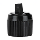 18-410 Black Ribbed Spouted Plastic Cap