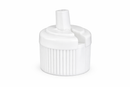 20-410 White Ribbed Directional Spout Plastic Cap PP (.110 Orifice)
