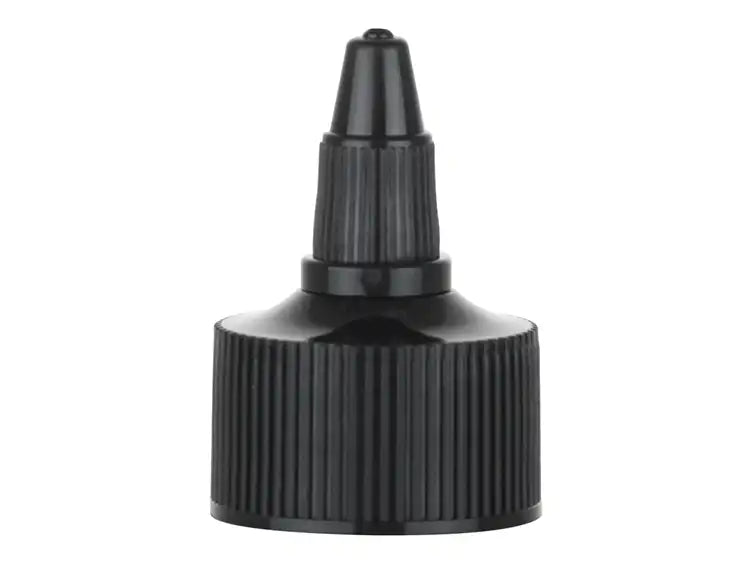 28-410 Black Fine Ribbed Twist Open & Close Dispensing Closure PE Foam Gasket