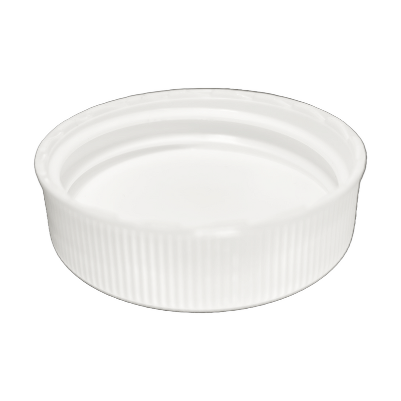 38-400 White Ribbed Matte Top Plastic Cap (Foam Liner)