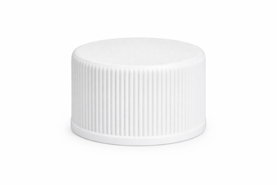 24-410 White Ribbed Cap (Heat Induction Seal for PET)
