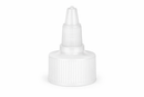 24-410 White Fine Ribbed Twist Open & Close Dispensing Closure (.118" Orifice) PE Foam Gasket