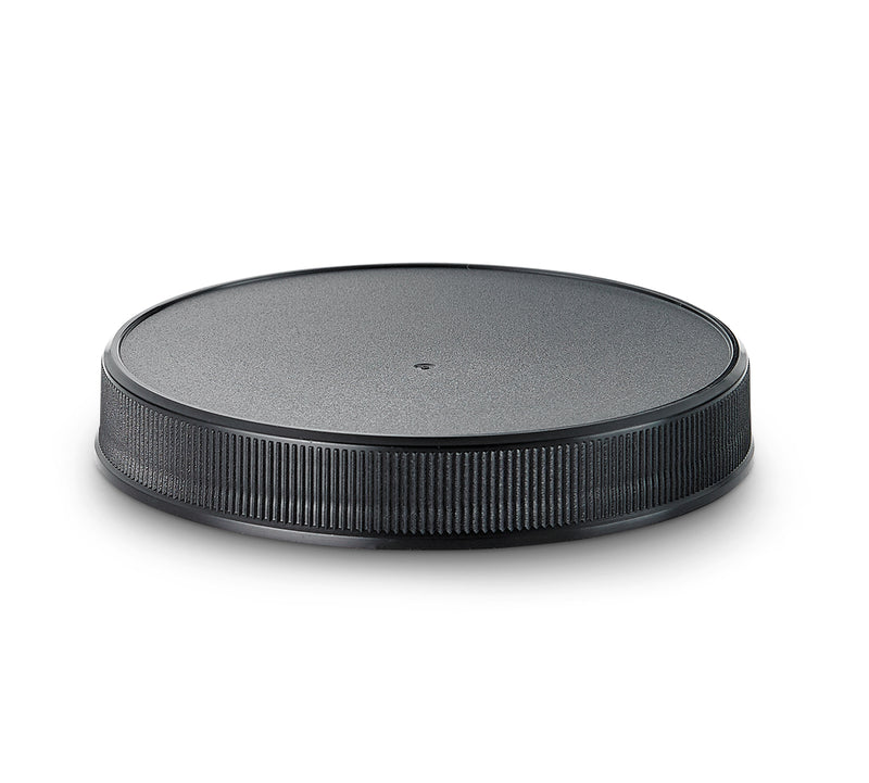 89-400 Black Ribbed Plastic Cap (Pressure Sensitive Liner)