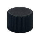 24-410 Black Ribbed Plastic Cap (Foam Liner)