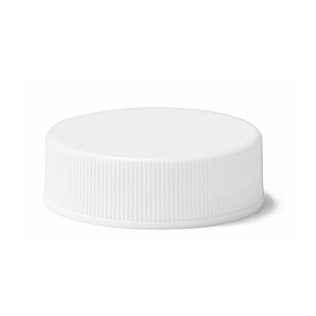33-400 White Ribbed Plastic Cap (Foam Liner) - Citadel Packaging