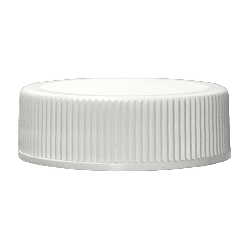 33-400 White Ribbed Plastic Cap (Heat Induction Seal for PET)