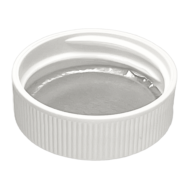 33-400 White Ribbed Plastic Cap (Heat Induction Seal for PET)