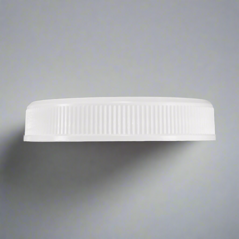 58-400 White Ribbed Plastic Cap (Pressure Sensitive Liner)