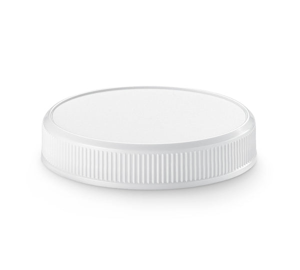 58-400 White Ribbed Plastic Cap (Universal Heat Seal Liner)