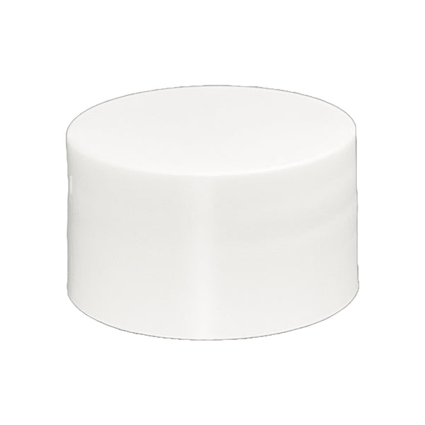 28-410 White Smooth Plastic Cap (Foam Liner)