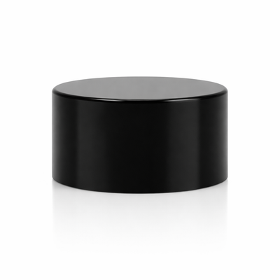 28-410 Black Smooth Plastic Cap (Pressure Sensitive Liner)