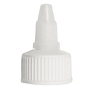 24-410 White/Clear Fine Ribbed Twist Open & Close Cap (Clean Peel Heat Seal Liner for PE)