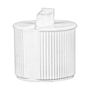 28-410 White Ribbed Directional Spout Plastic Cap PP
