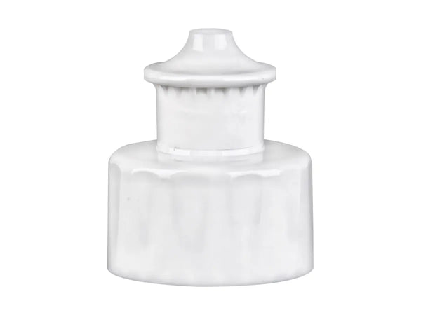 28-410 White Smooth Push Pull Plastic Cap (.130" Orifice)