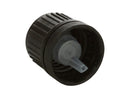 18mm Black Ribbed Tamper-Evident Dropper Cap (.039" Orifice)