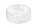 38-400 White Child-Resistant Cap with Pictorial Instructions (Dual Liner-Foam & Pressure Sensitive)