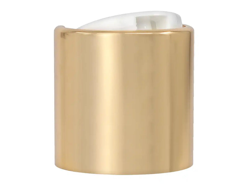 24-410 Gold/White Smooth Metal Shell Disc Top Cap (.305