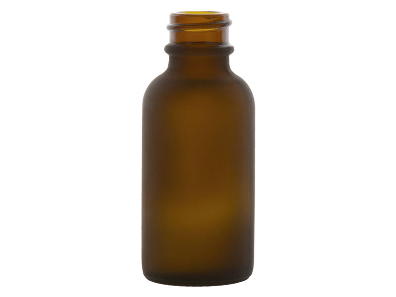 1 oz Frosted Amber 20-400 Boston Round Glass Bottle