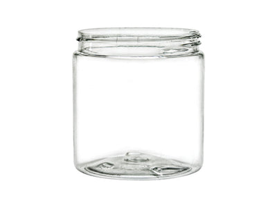 8 oz Clear 70-400 Plastic PET Straight-Sided Jar 100% PET PCR