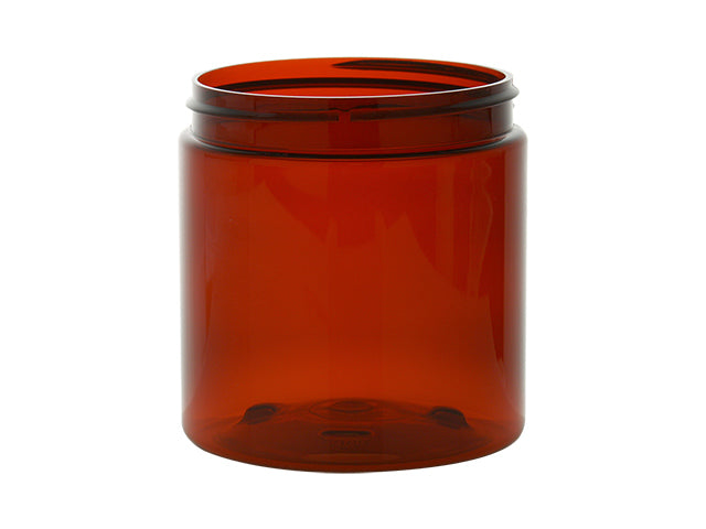 8 oz Dark Amber 70-400 PET Plastic Jar PCR