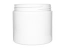 16 oz White 89-400 PET Single-Wall Round Plastic Jar