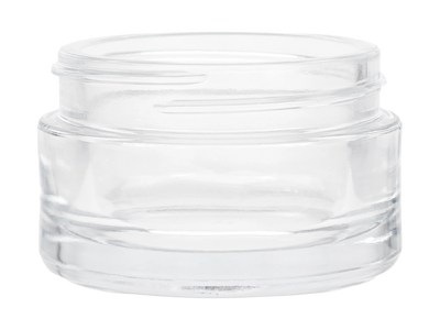 1 oz Clear 53-400 Flint Round Cosmetic Style Glass Jar