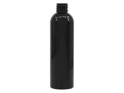 4 oz Black 24-410 PET Cosmo Round Plastic Bottle