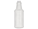 16 oz Natural 28-400 HDPE Carafe Style Round Ringed Neck Plastic Bottle