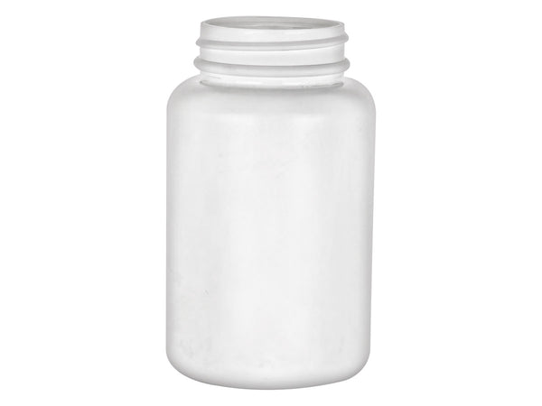 200 cc White 45-400 PET Plastic HDPE Round Packer Bottle