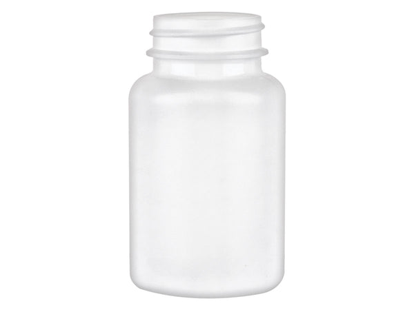 100 cc White 38-400 HDPE Plastic Round Packer Bottle
