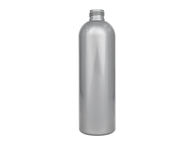 12 oz Silver 24-410 Cosmo Round PET Plastic Bottle
