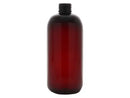 8 oz Dark Amber 24-410 Boston Round PET Plastic Bottle