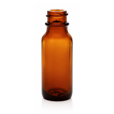 1/2 oz Amber 18-400 Boston Round Glass Bottle