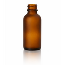 1 oz Frosted Amber 20-400 Boston Round Glass Bottle
