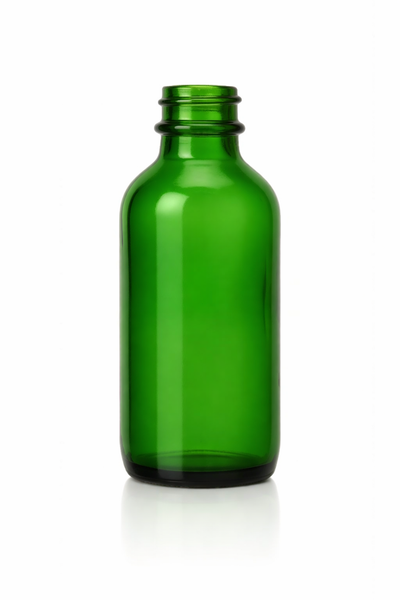 2 oz Green 20-400 Boston Round Glass Bottle
