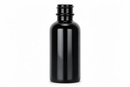 1 oz Black 20-400 Boston Round Glass Bottle