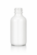 2 oz White 20-400 Boston Round Opal Glass Bottle